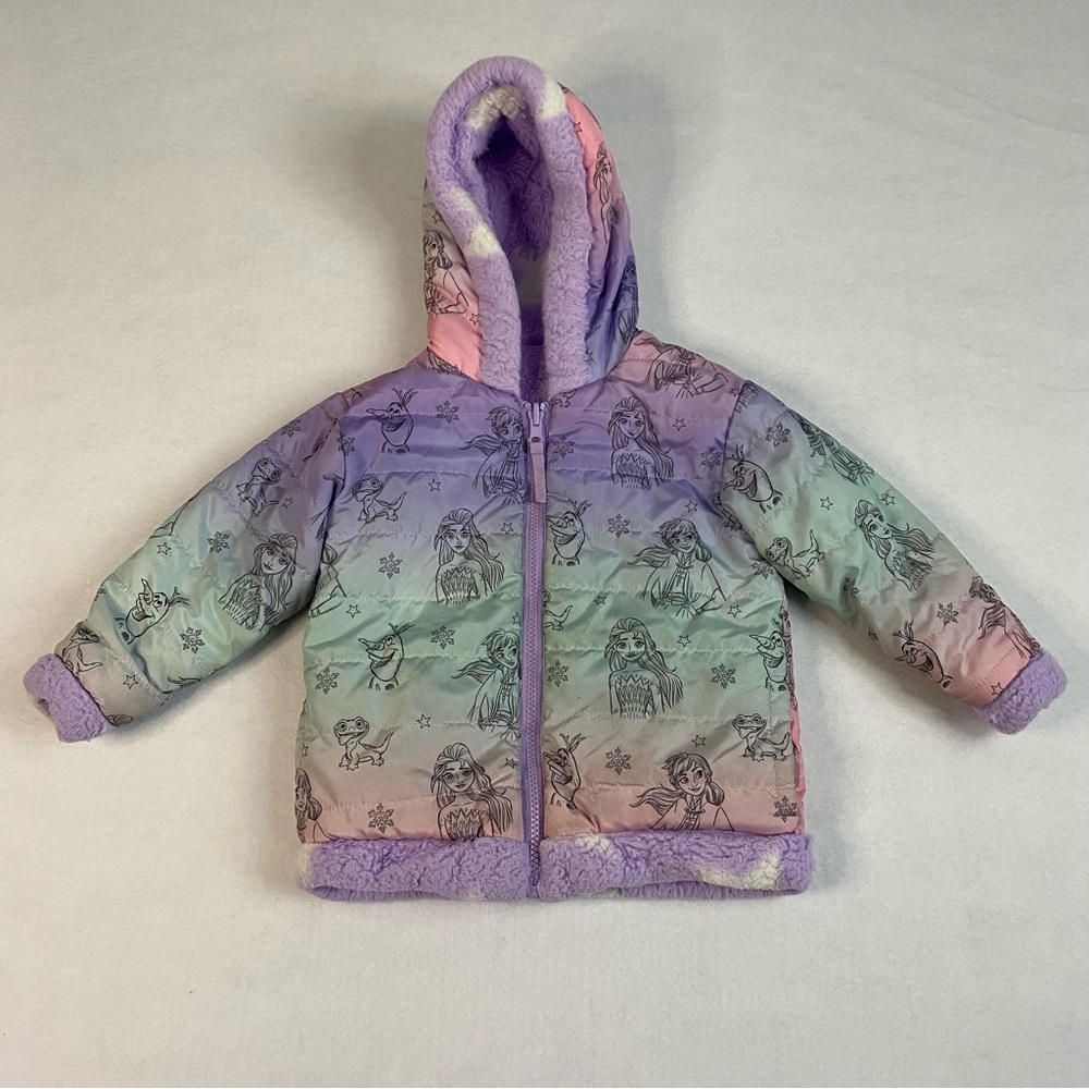 Frozen Disney 3T girls reversible coat jacket EUC